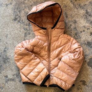 Moncler Kids Metallic Pink Puffer Jacket